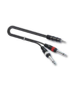 CAVO AUDIO RIDUTTORE  1 JACK 3,5mm MASCHIO A 2 JACK 6,3...