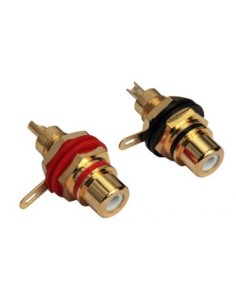 COPPIA DI CONNETTORI RCA FEMMINA DA PANNELLO