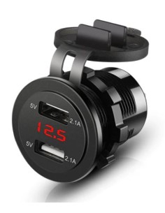 Doppio Caricatore USB da Pannello 2,1A x 2  12/24V +...