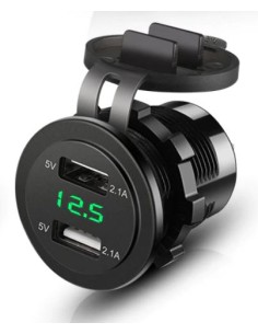Doppio Caricatore USB da Pannello 2,1A x 2  12/24V +...