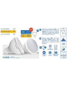 FARETTO LED LUCE NATURALE PAR 16 ATTACCO MR16 7W RESA 55W...