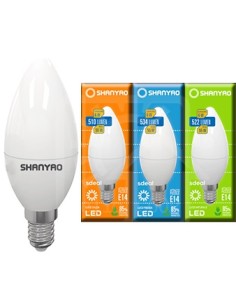 LAMPADA LED E14 C14 CANDELA LUCE FREDDA 534 LUMEN 6W RESA...