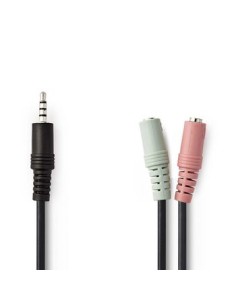 ADATTATORE JACK  MICROFONO + CUFFIE A 1 JACK 4 POLI Nedis