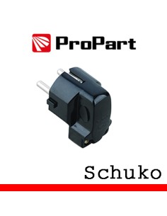 Spina schuko 90° colore Nero