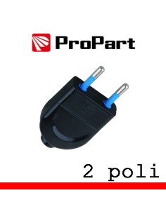 Spina 10A 2 poli Colore nero