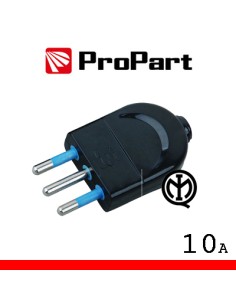 Spina 10A 2P+Terra Dritta  Colore nera
