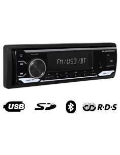 Macrom DL4100BT Autoradio 1Din BT/USB/Aux/FM 50X4 con...